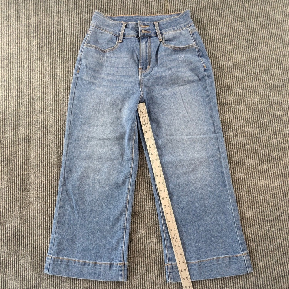 Dokotoo High Waisted Wide Leg Crop Jeans Blue Medium Wash Denim Size 8 NEW - Picture 7 of 8